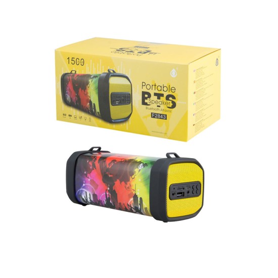 COLUNA BLUETOOTH ONEPLUS F2843 TF/USB/FM/AUX-IN AMARELO COLUNA BLUETOOTH ONEPLUS F2843 TF/USB/FM/AUX-IN AMARELO